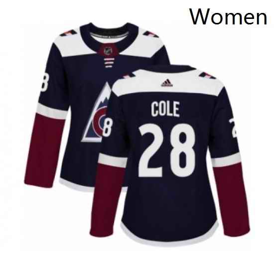 Womens Adidas Colorado Avalanche 28 Ian Cole Premier Navy Blue Alternate NHL Jersey